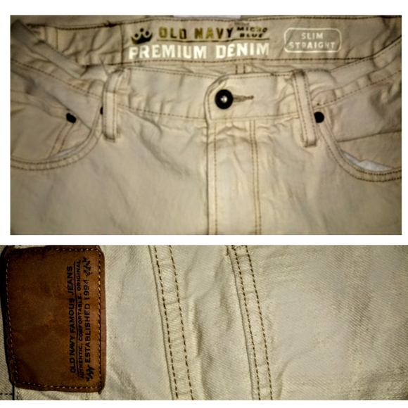 3/$24 Old Navy Khaki/Natural Slim Straight Jeans - Picture 3 of 3